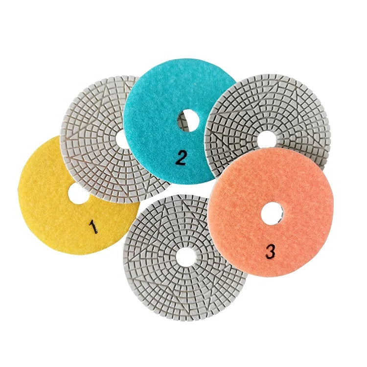 TRUE SHINE 100mm  Granite Marble Wet and Dry Polishing Pad 3 Step Easy Edge Polishing Disc Wheel