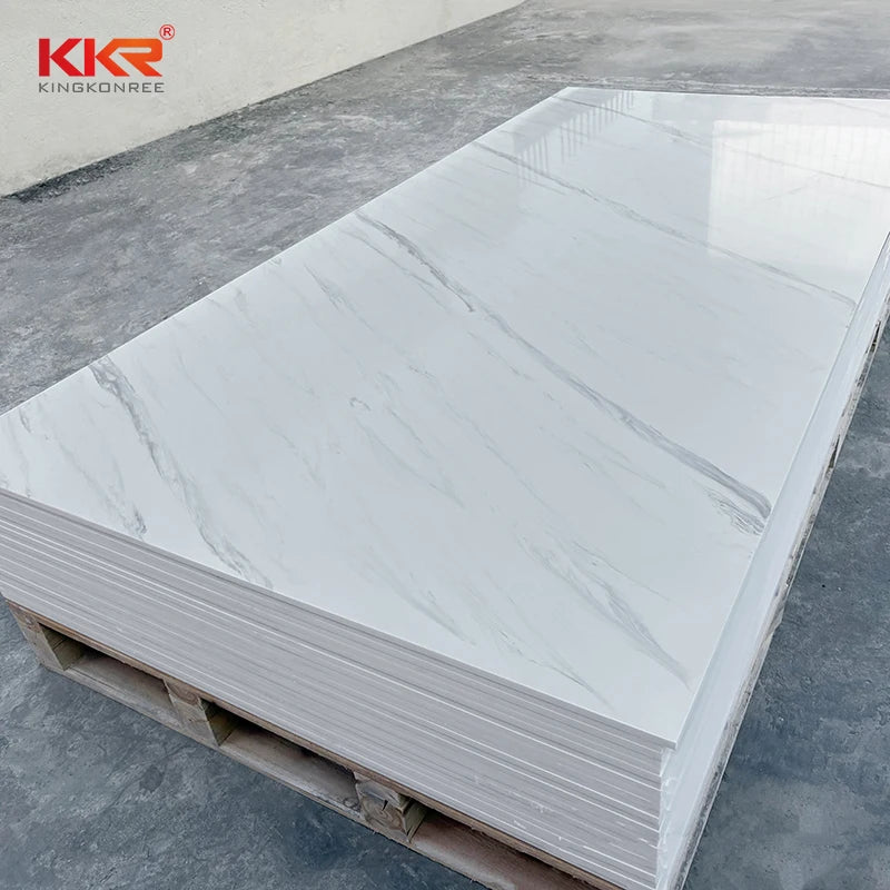 Modern Design Factory Sale Solid Surface Artificial Stone Sheets Big Slab Kitchen Bathroom Countertop Tabletop for Building Use