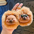 Creative Cartoon Pom-Pom Kapibala Keychain for Couples Bag Charms Car Small Gifts