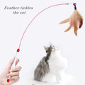 Cheap Ivory Retractable Funny Pet Toys Wood Stick Rod fairy Interactive Teaser Wand Indoor Chicken Feather Toy for Cat Game