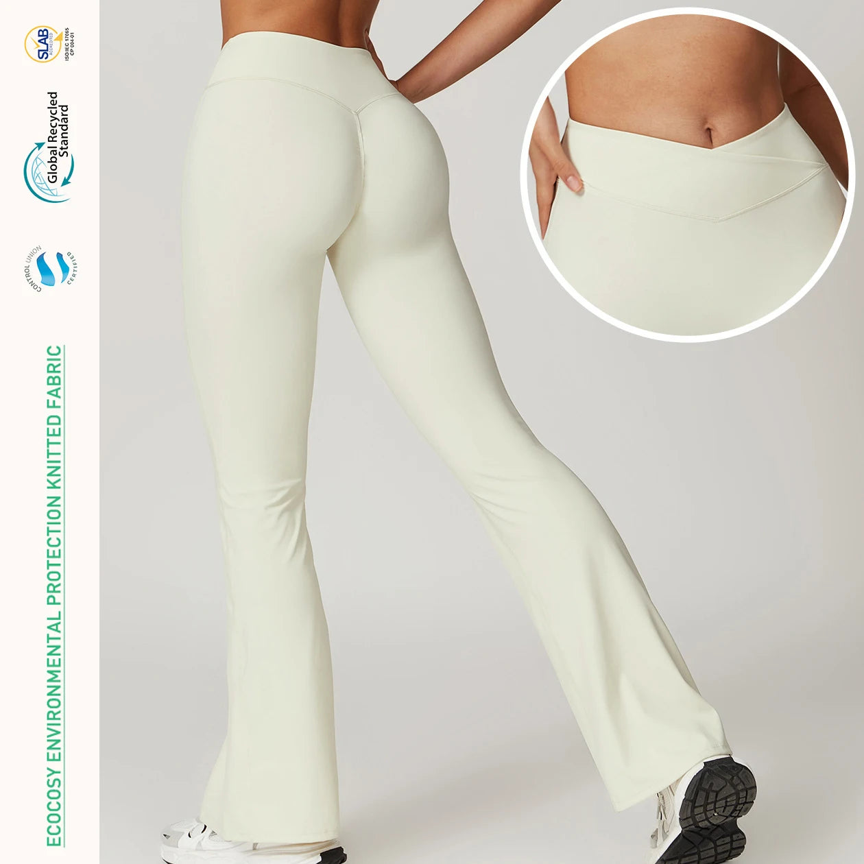 Women's High-Waisted Wide Leg Yoga Pants Quick Dry Active Wear Gym Workout Tights Drawstring Butt Lifting Flared Yoga Leggings
