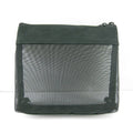Plain Deep Green Custom Logo Zipper Cotton Nylon Mesh Fashion Eco Friendly Small Capacity See Clutch Organizer Makeup Pouch