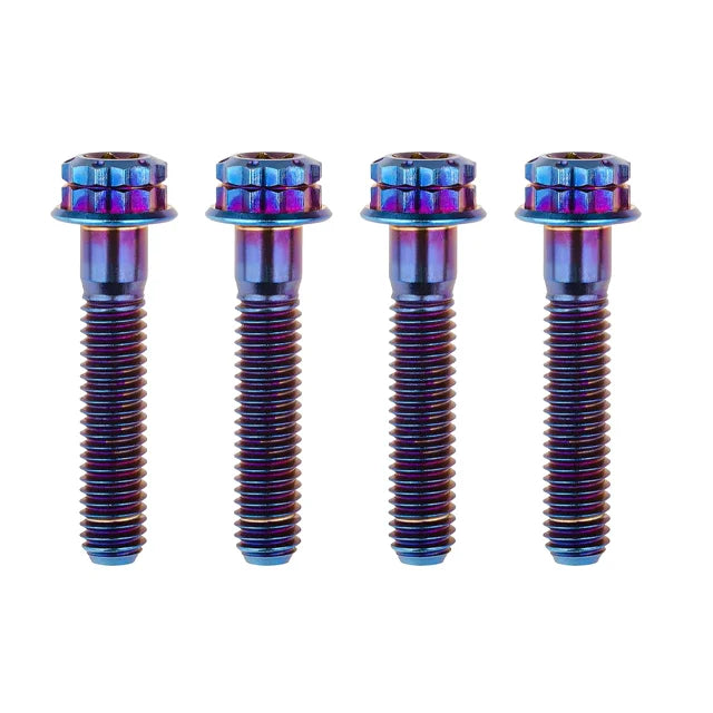 M6 M8 Gr5 Hex Flange Head Titanium Alloy Plum Blossom Screws Burned Brake Motorcycle Modification Anodizing Colored Bolts