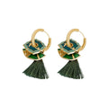 Fenyi Wholesale Fashion Jewelry High-end Sense One-piece Multi-wear Enamel Drip Glaze Fan Painted Retro Earrings for Women