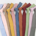 Hot Sale Popular Solid Color Velvet Cotton Necktie Gravatas Skinny Tie Corbatas Men Flannel Small Stropdas Mens Cotton Neck Ties