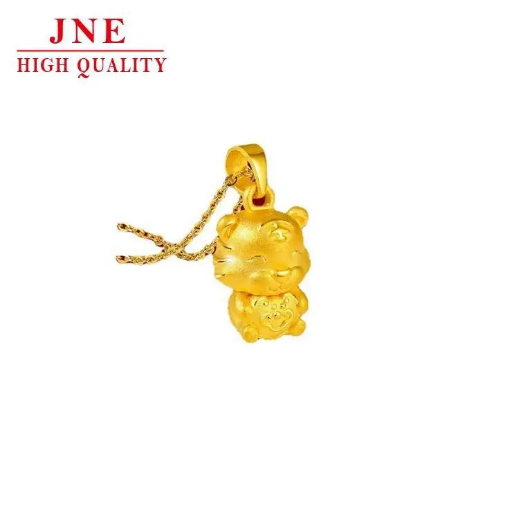 Vietnam Placer Gold Zodiac Year Chinese Zodiac Tiger Pendant Copper-plated Gold Shunyi tiger Zodiac Choker Pendant Necklace