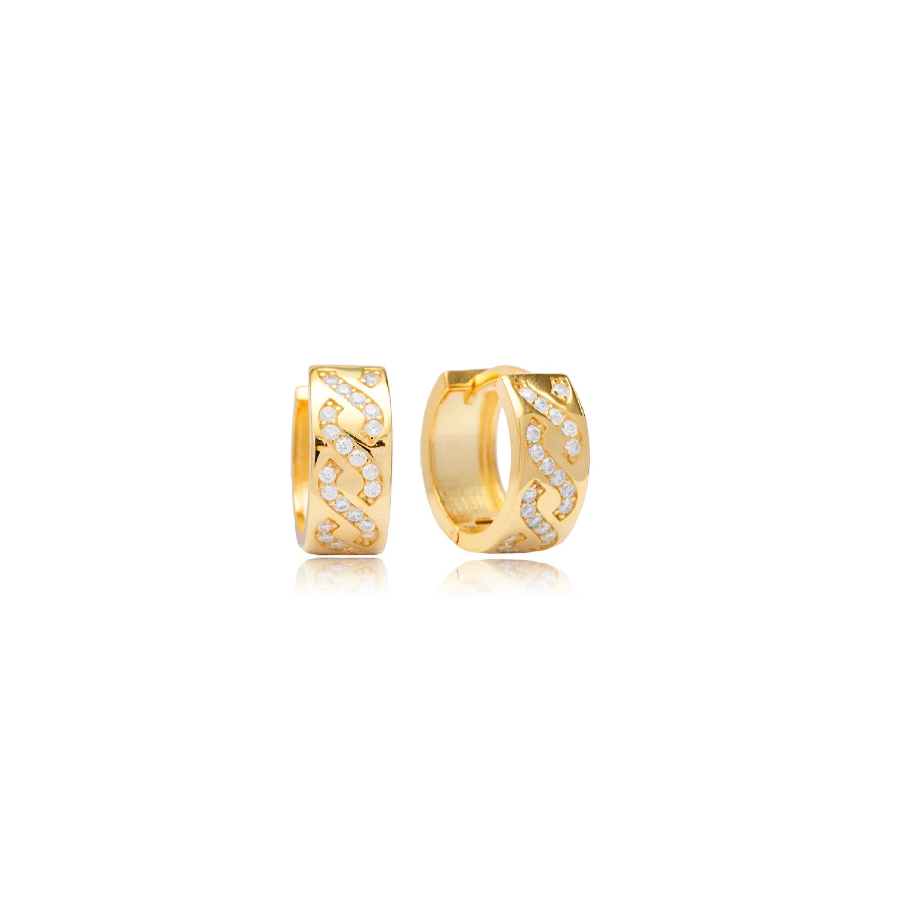 925 Sterling Silver Stone Turkish Jewelry Hoop Earrings ONR2014