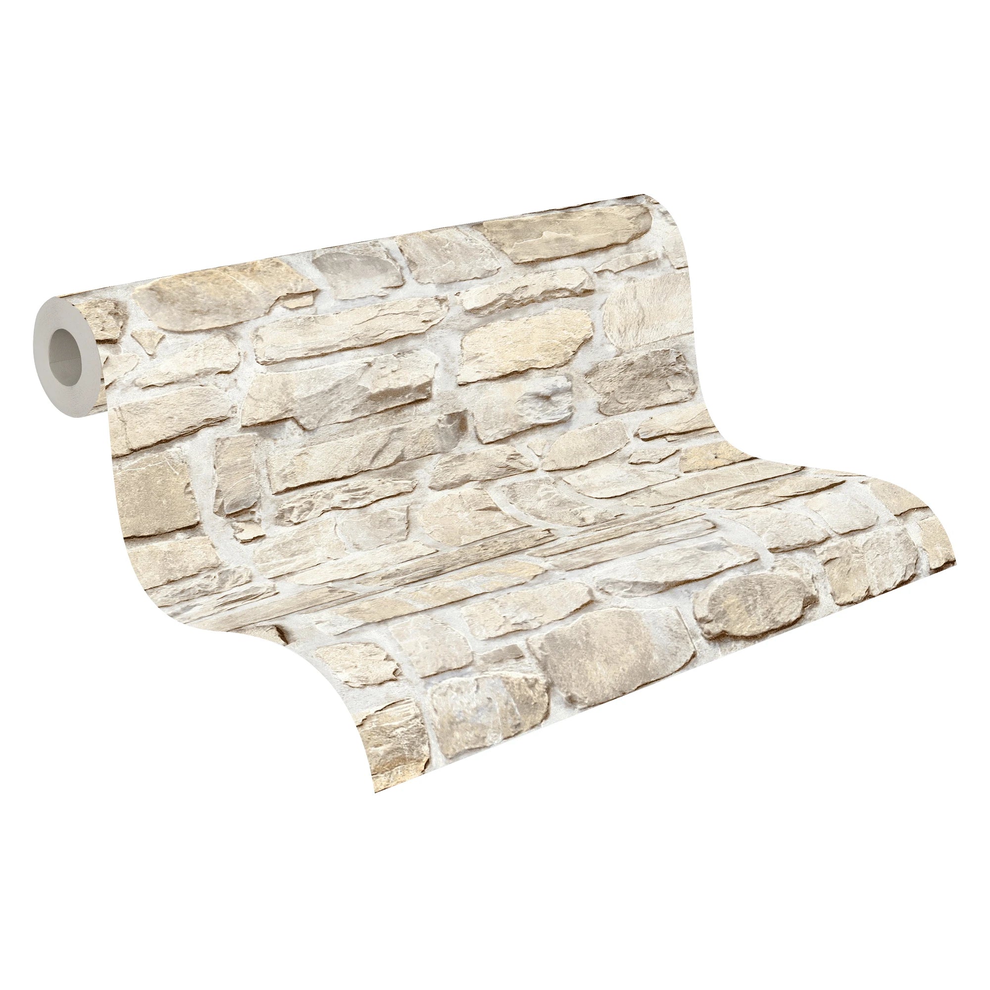 Made Germany Non Woven Vinyl Modern Stone Look Wallpaper Beige Yellow 1005x053m Highly Wash-Resistant Kitchen Bathroom
