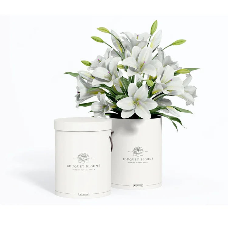 Custom Logo Dry Flower Box Cardboard Matt Lamination Embossing with Silk Beauty Packaging for Preserved Roses Paper Gift Box