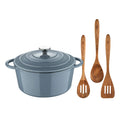 Cast iron saucepan with lid 25.5x12cm (5L) + Set of 3 wooden utensils NOIA San Ignacio