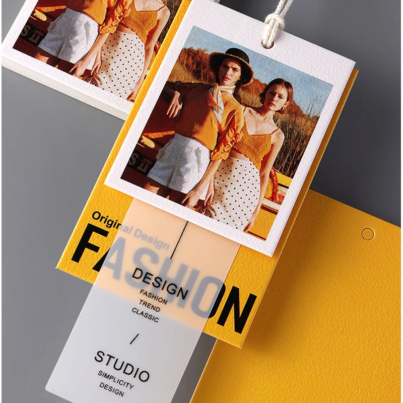 OEM Custom Brand Garment Labels and Tags Eco-friendly Hangtag Customized Name Plastic Pvc Swing Hang Tag for Clothes