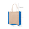Waterproof White Square Bottom Design Wholesale Burlap With Handle Beach Travel Wedding Jute Gift Bag