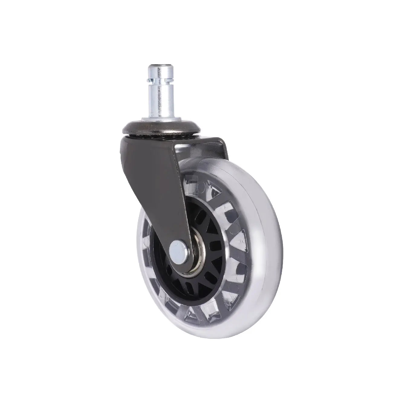 3 Inch PVC Casters for Office Chair Nickel Coating Universal Friction Ring Stem for School Warehouse Dining Outdoor Living Gym