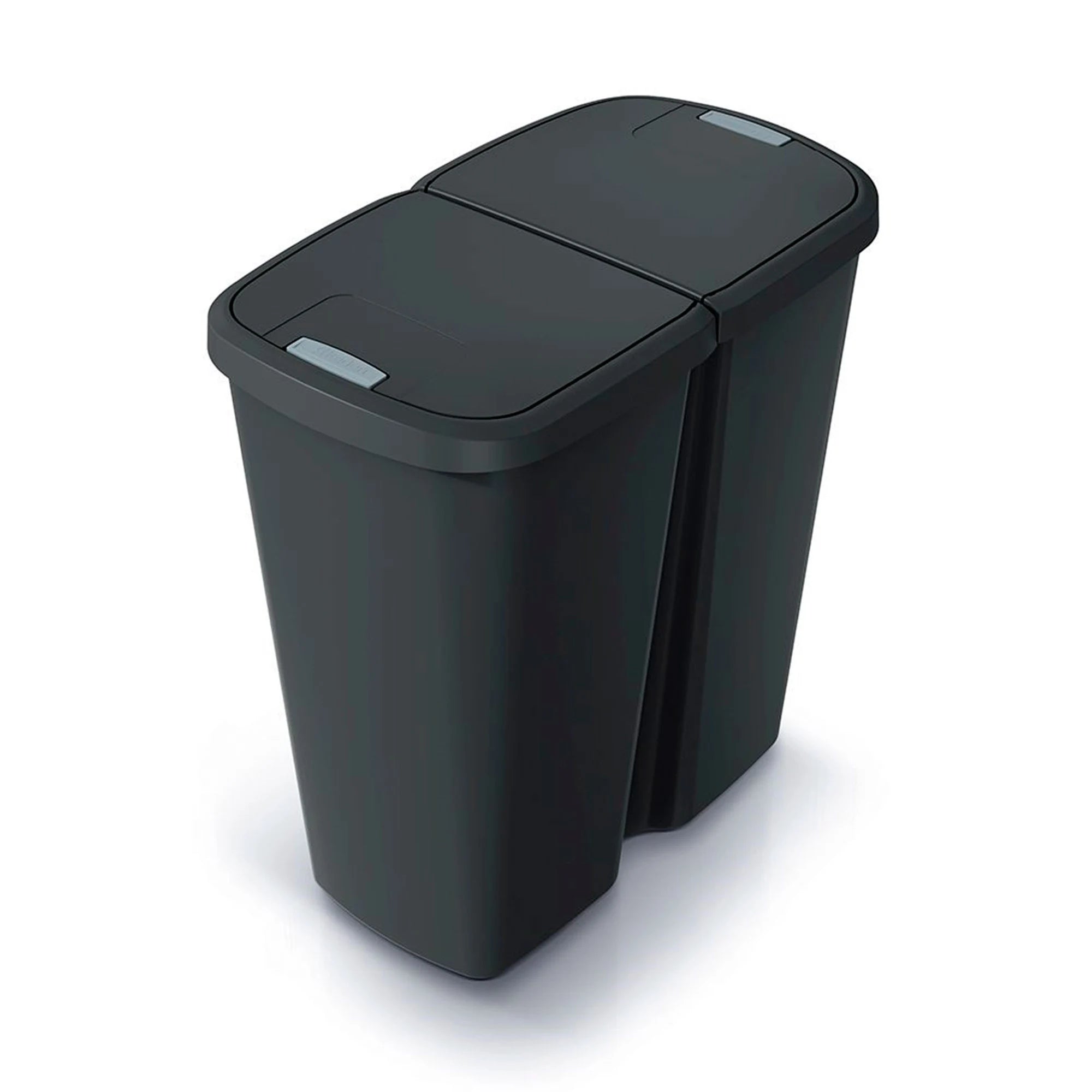 KEDEN 45L black waste bin with 2 independent lids.