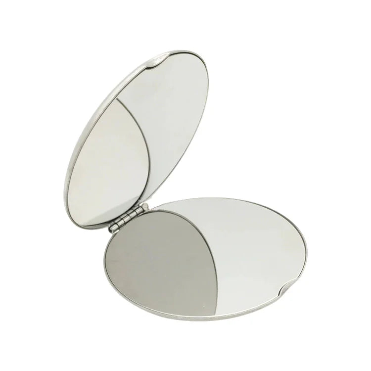 2025 Hot Selling Mini Metal Mirror Round Shape Stainless Steel Small Pocket Hand Mirror for Business