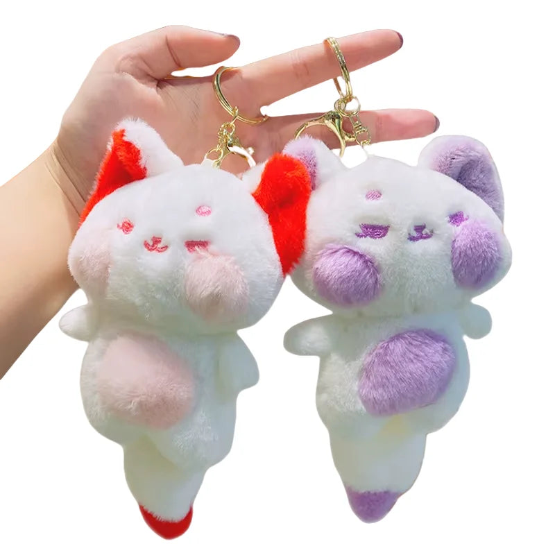 HOT Plush Little Fox Keychain Cute Stuffed Animal Toys Doll Cartoon Fox Plushie Peluches Plush Keychains Toys Claw Machine Doll
