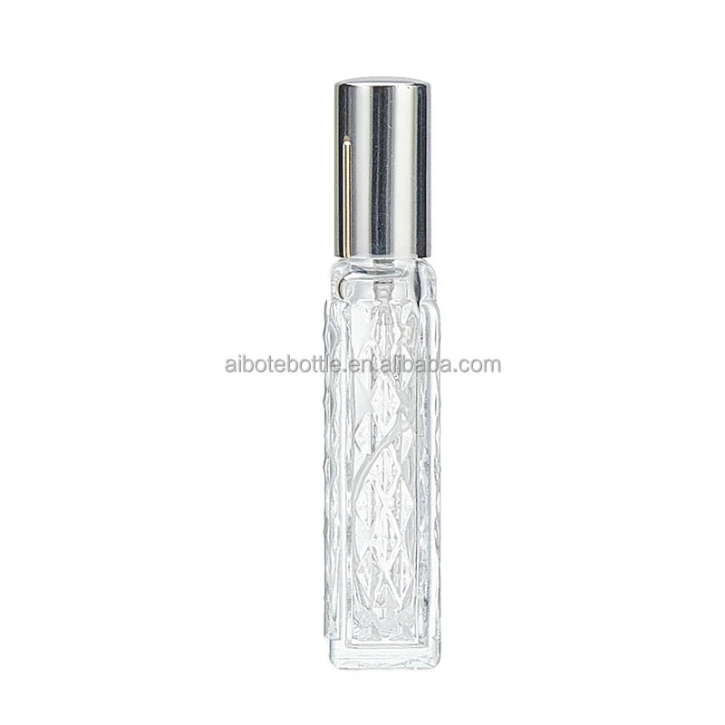 Small Capacity Transparent Clear 10ml 13ml 15ml Travel Split Charging Perfume Bottle Glass Bottle with Lid