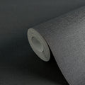 Made in Germany - Plain Wallpaper rolls Colour Black - Non Woven Vinyl - Factory Wallpaper Textile Structure - 1005 x 053 m