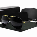 2023 Famous Brands Luxury Fashion Custom Classic High End Metal Frame TAC Lenses Red Polarized UV400 Sunglasses for Men