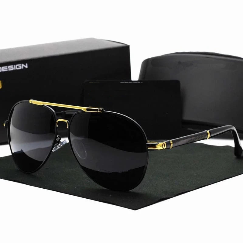 2023 Famous Brands Luxury Fashion Custom Classic High End Metal Frame TAC Lenses Red Polarized UV400 Sunglasses for Men