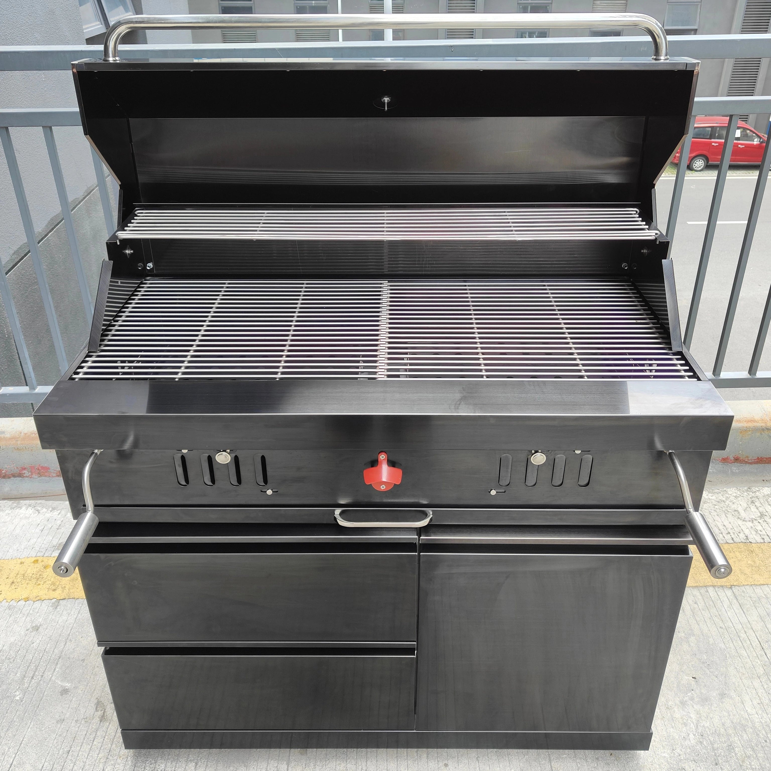 Heavy-Duty 304 Black Stainless Steel Rust-Free Charcoal Grill for Epic Outdoor Parties