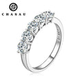 Hot Selling Fashion S925 Sterling Silver 5 Moissanite Stones Ring Jewelry for Gift