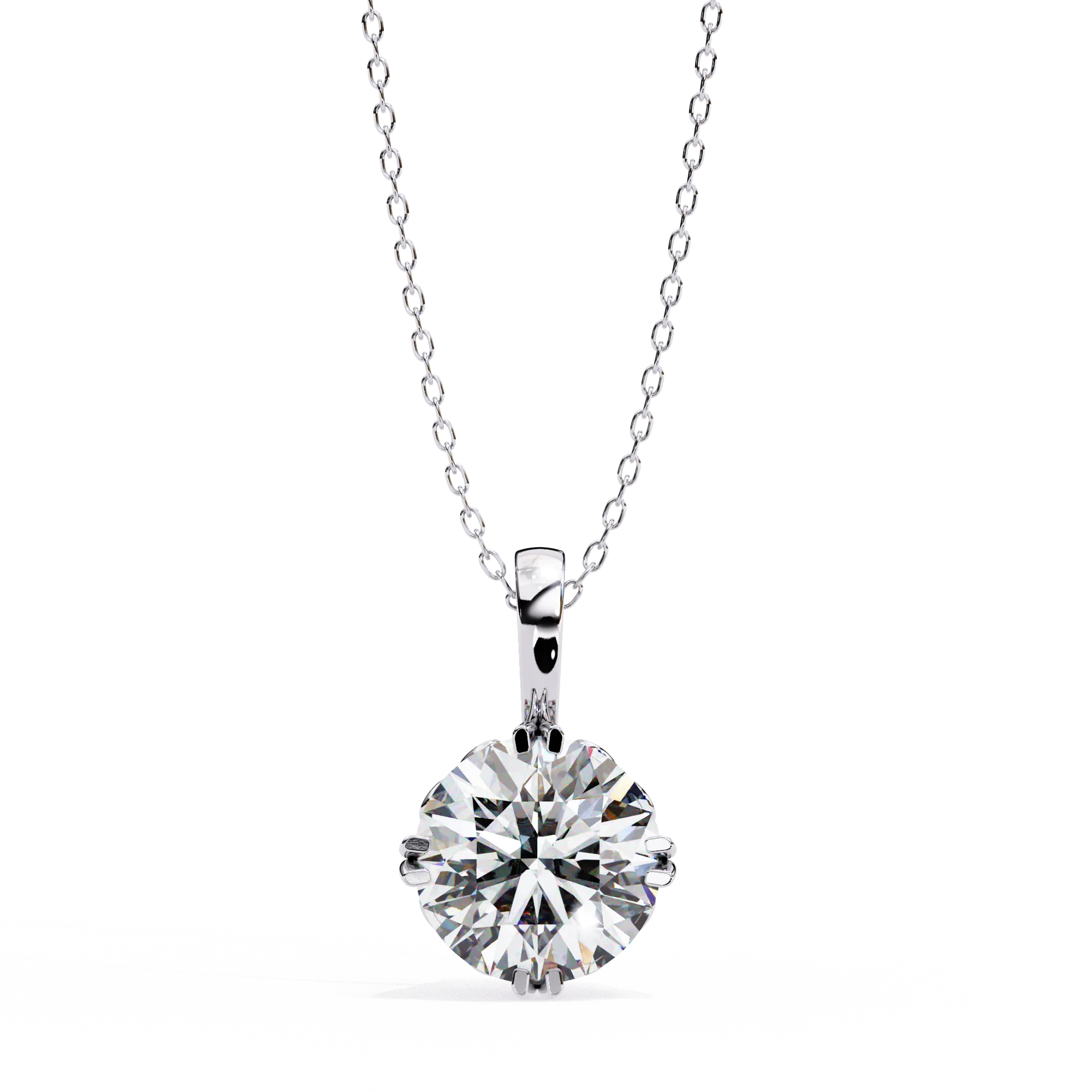 1.84 Ct Moissanite Yellow Gold Rhodium Plated Luxury Link Chain Diamond Bezel Setting Women's Moon Shape Pendant Necklace for