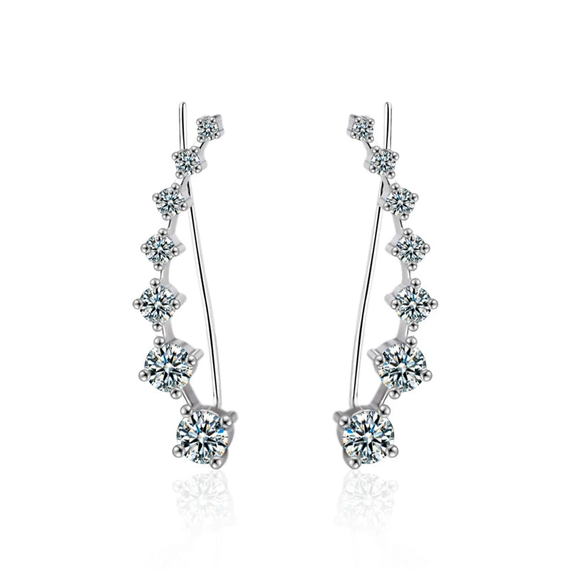 XEZ038 Fashion S925 Silver Needle Stud Earrings Delicate Moissanite Luxury Design Earrings Jewelry for Women Girls