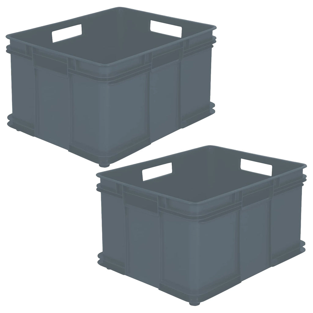 2x Eurobox XXL Storage Box ECO Plastic (PP) 52 x 43 x 28 cm 54 l Grey