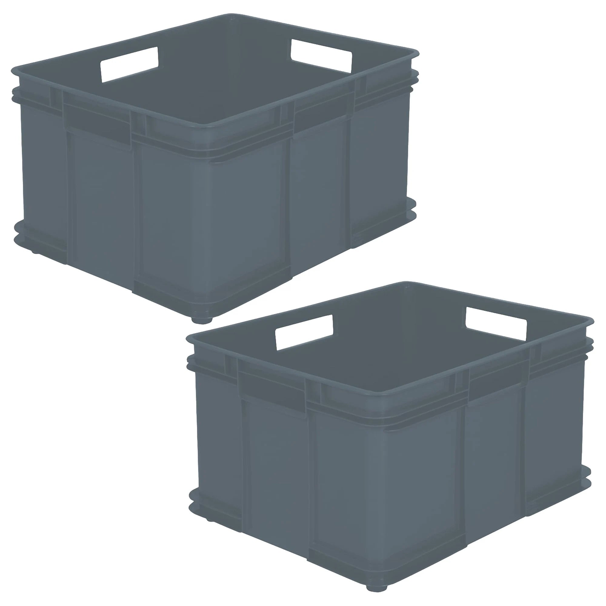 2x Eurobox XXL Storage Box ECO Plastic (PP) 52 x 43 x 28 cm 54 l Grey