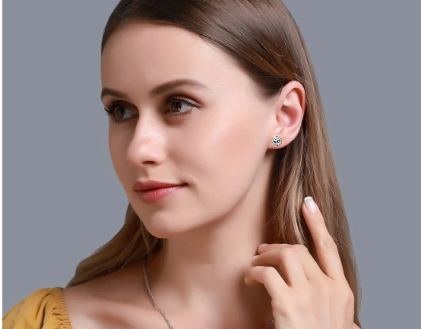 Luxury 14K Gold Plated IGI Certified Classic Filled Diamonds Iced Brilliant Cut Lab Grown Diamond Fine Jewelry Earrings for Men