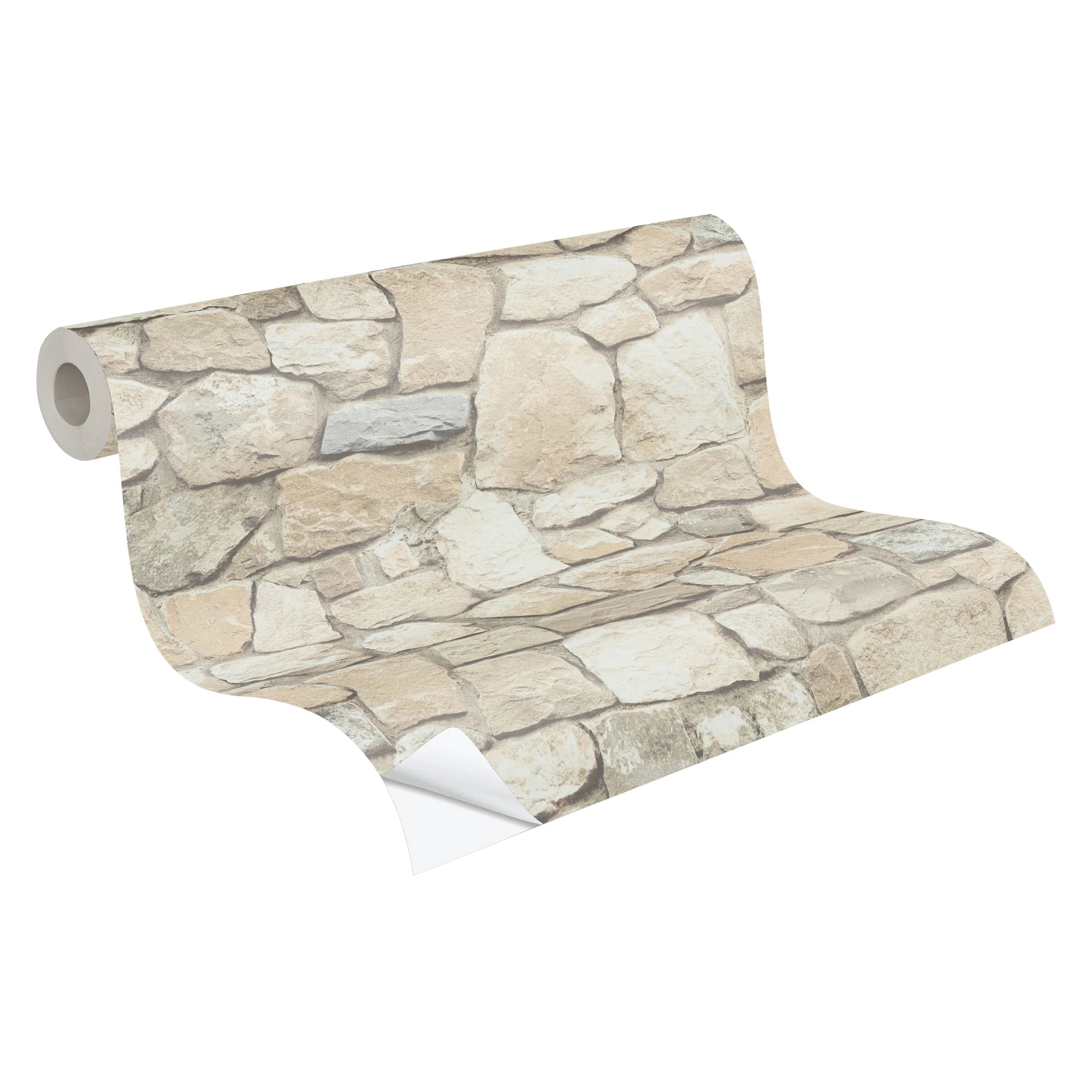 Made Germany Kitchen Waterproof Peel Stick Stone Beige Cream Non Woven Self Adhesive Brick Wallpaper 840 X 053 m Modern Design