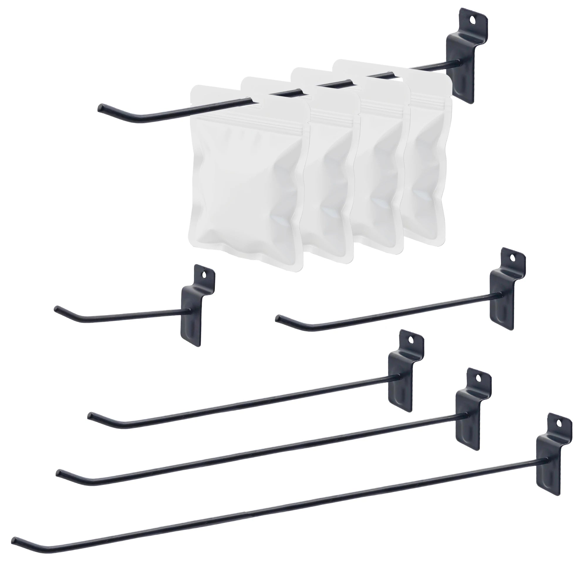 Hookei Supermarket Single Wire Slatwall Display Hook Accessories Iron Metal Hooks for Retail Store Shelving
