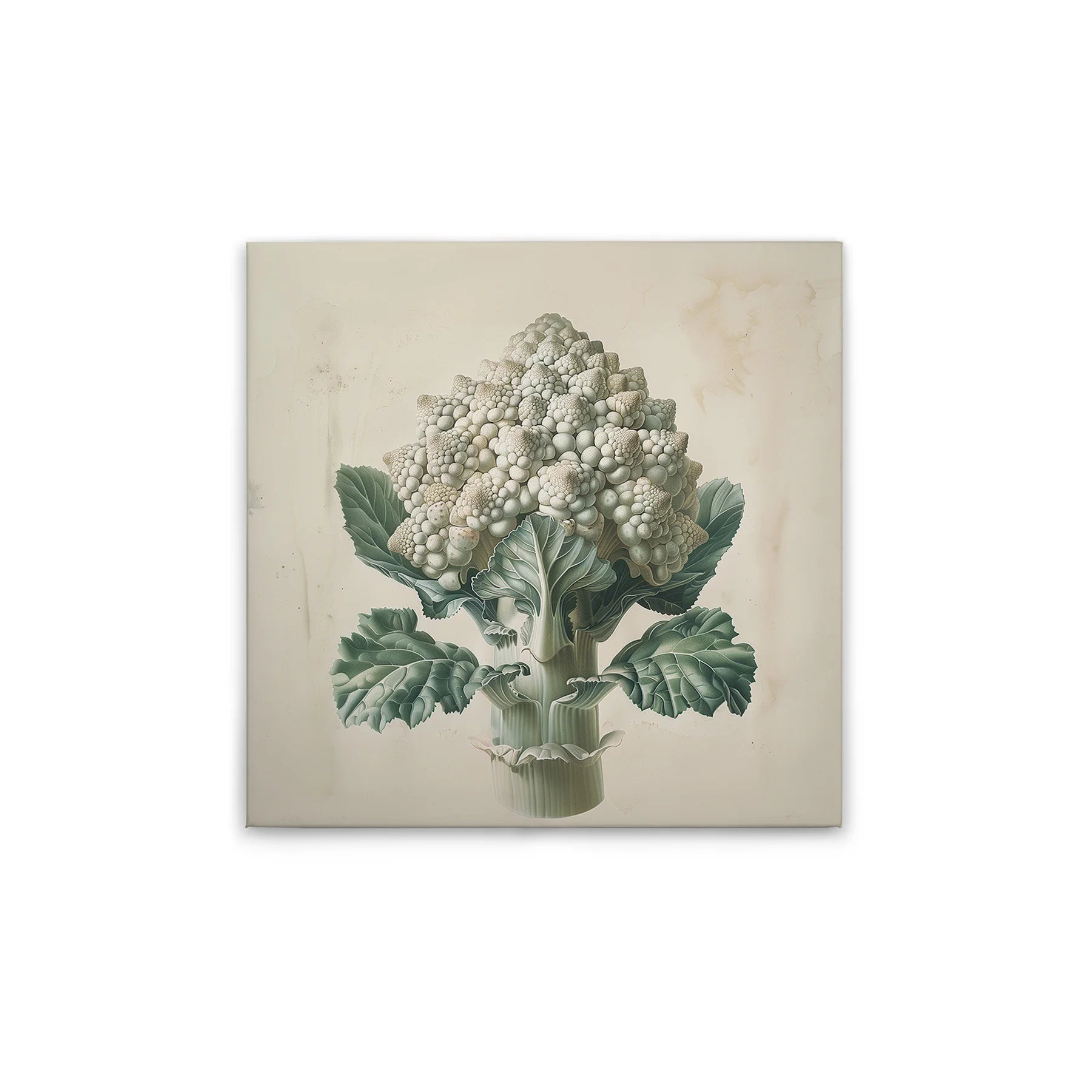 Made In Germany - Home Decor Canvas Picture Romanesco Kitchen Motif - Wall Mural In Cream And Beige - Stretcher Frame Art