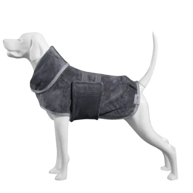 In Stock Luxury Dog Bathrobe Solid Pattern for Clothing Collar Double Layer Soft Microfiber Material Made in Turkey All Seasons