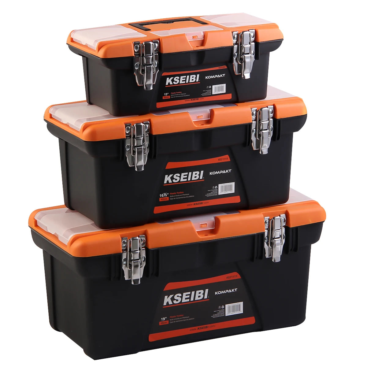 KSEIBI High Quality Plastic Tool Box/steel Lock 3pc Thickened Folding Storage Box