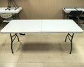 High-quality 6ft HDPE Plastic Rectangle Folding Table for Outdoor Wedding Parties and Restaurant Use