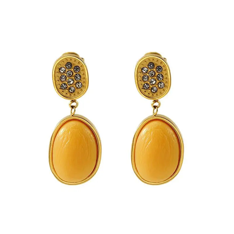 New Arrival Tarnish Free Elegant Design 18K Gold Plated Stainless Steel Cubic Zirconia Earrings for Women