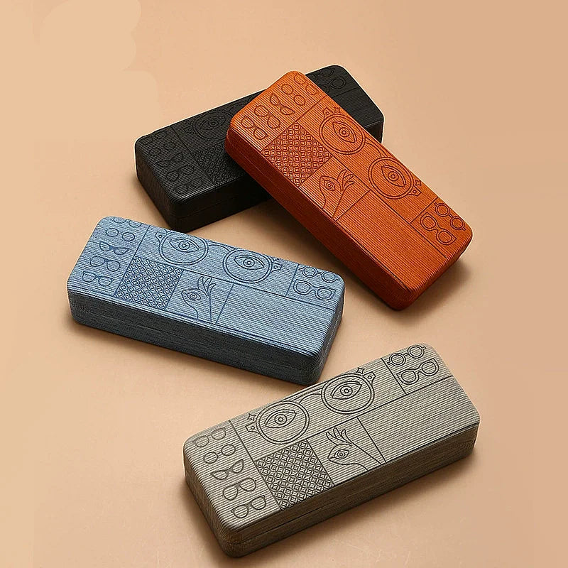 Wholesale Fashion Men Women Geometric Pattern Glasses Case with Embossed Designs Hard Sunglasses Box