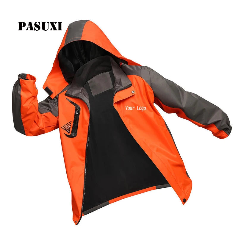 PASUXI Wholesale Mens Softshell Jacket Waterproof Hiking Outdoor Windbreaker Breathable Zip-Up Hooded Soft Shell Coat