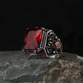 New Arrival Azuris Men's 925 Sterling Silver Ottoman Style Ring Turkey Natural Stone Aqeeq Fashion VALKH1007