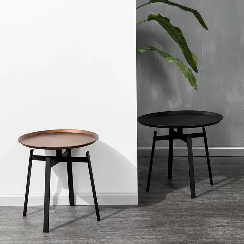 Small Round Side Table Modern End Table Home Furniture Living Packing Room Coffee Table Metal Gold