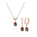 Azuris 925 Sterling Silver Tourmaline Fine Jewelry Set From Turkey