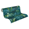 Made in Germany - Luxury Wallpaper rolls Jungle Blue Green Non Woven Contract Wallpaper Palm Trees - 1005 x 053 m