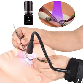 2024 New 5w Wristband UV LED Light Foot Pedal Extension Lash Glue Light with Glasses UV Glue Lamp Kit