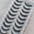 Wholesale Black Cotton Band Soft Faux Mink Eyelashes Custom Packaging 10 Pairs Short Fluffy Faux Mink Eyelash