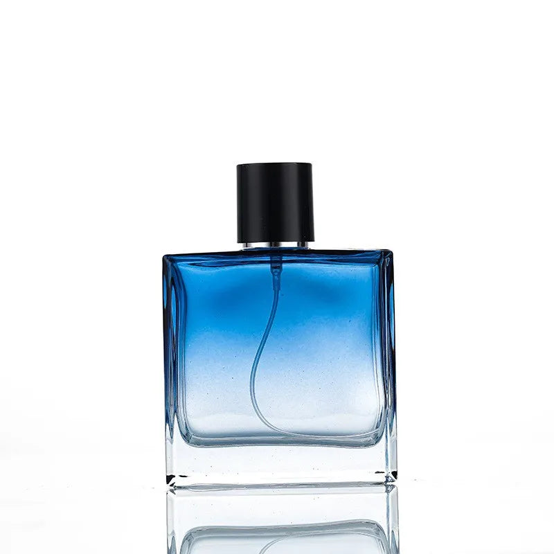 High-grade Crimp 50ml 100ml Gradient Blue Perfume Empty Bottle Packaging Cosmetic Spray Bottle