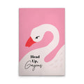 Made In Germany - Home Decor Canvas Picture Swan Head Up Gorgeous - Wall Mural In Pink And White - Stretcher Frame Art