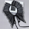 Custom Retro Black Detachable Collar for Dress Embroidered Organza Beaded Peter Pan Collar for Women Tops DIY Sewing Decoration