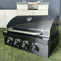 27.5In BBQ Gas Gas&Charcoal Dual Use Wholesale Outdoor 48450BTU Professional 4 Burners Built in BBQ Gas Grill in Black Steel
